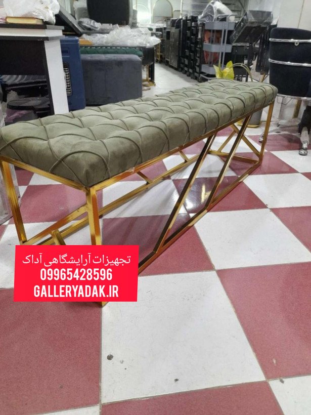 نیمکت فلزی انتظار سه نفره پایه فلز آبکاری شده